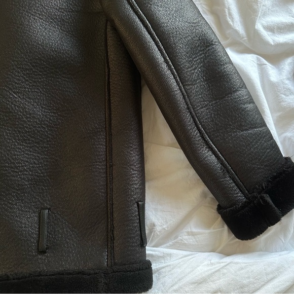 Zara faux fur leather jacket size XS - Picture 2 of 11